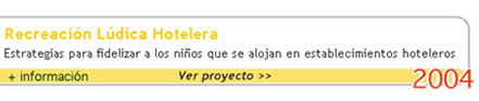 Recreación Lúdica Hotelera. Estrategias para fidelizar a los niños que se alojan en establecimientos hoteleros. Ver proyecto. Más información